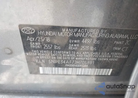2018 Hyundai Sonata Sport+ from USA, damaged, VIN 5NPE34AF7JH705891